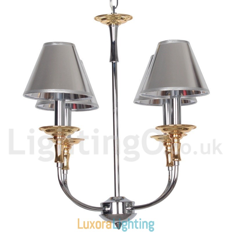 Designer Touch Decorative 4 Light Modern Contemporary Chrome Candle Style Chandelier