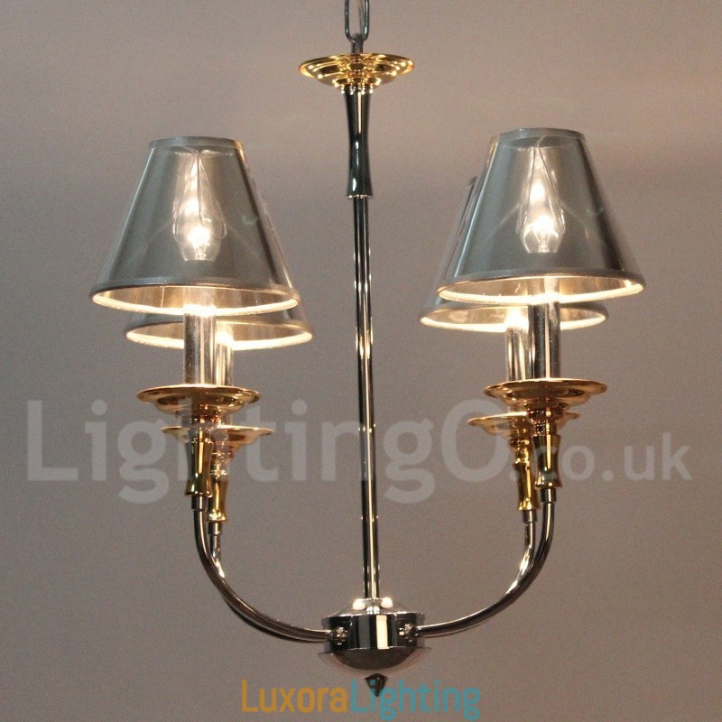 Designer Touch Decorative 4 Light Modern Contemporary Chrome Candle Style Chandelier