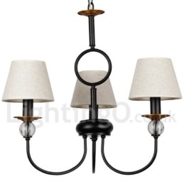 Designer Touch Decorative 3 Light Rustic Retro Black Mediterranean Style Contemporary Candle Style Chandelier