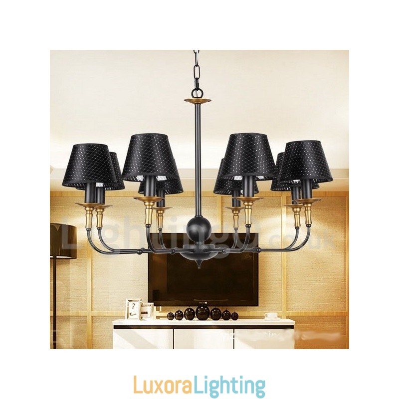 Designer Touch Decorative 8 Light Retro Rustic Candle Style Chandelier