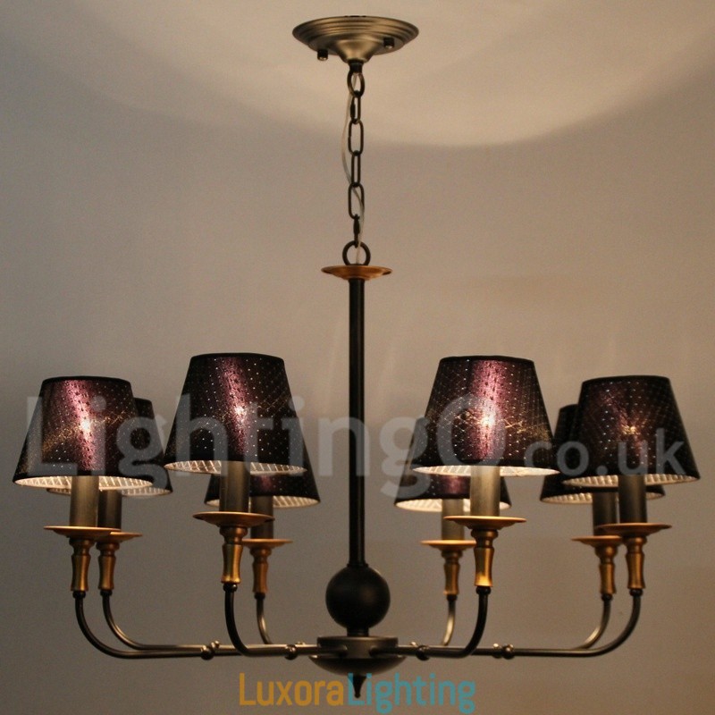 Designer Touch Decorative 8 Light Retro Rustic Candle Style Chandelier