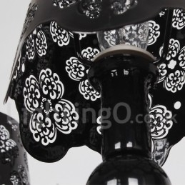 Designer Touch Decorative 8 Light Modern Contemporary Hollow Black Candle Style Chandelier