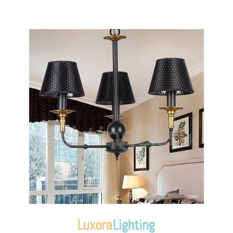 Designer Touch Decorative 3 Light Retro Rustic Candle Style Chandelier