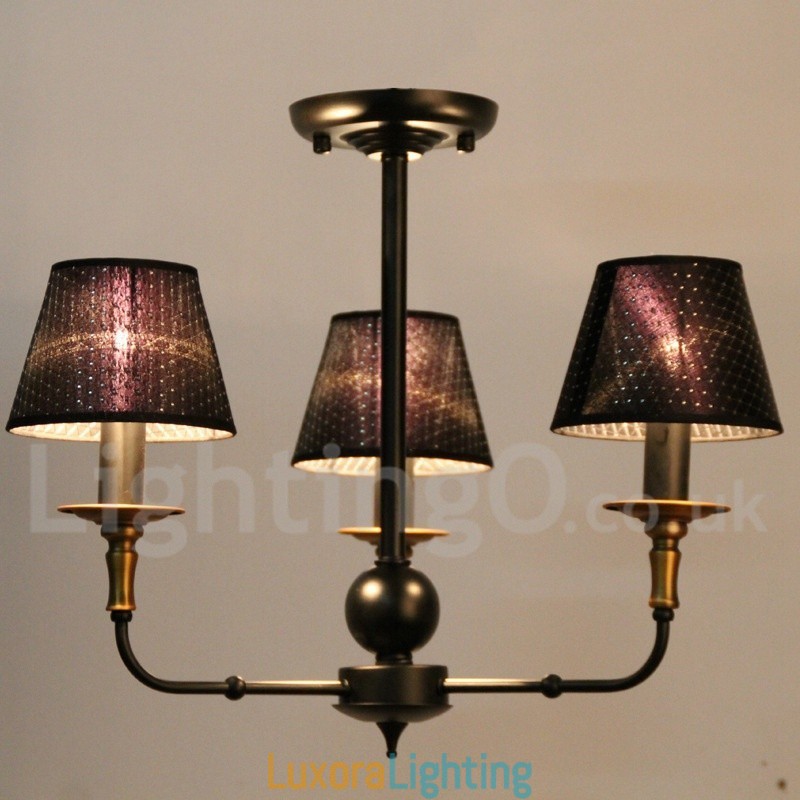 Designer Touch Decorative 3 Light Retro Rustic Candle Style Chandelier