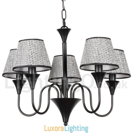 Designer Touch Decorative 5 Light Rustic Modern Contemporary Retro Black Candle Style Chandelier