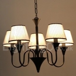 Designer Touch Decorative 5 Light Rustic Modern Contemporary Retro Black Candle Style Chandelier