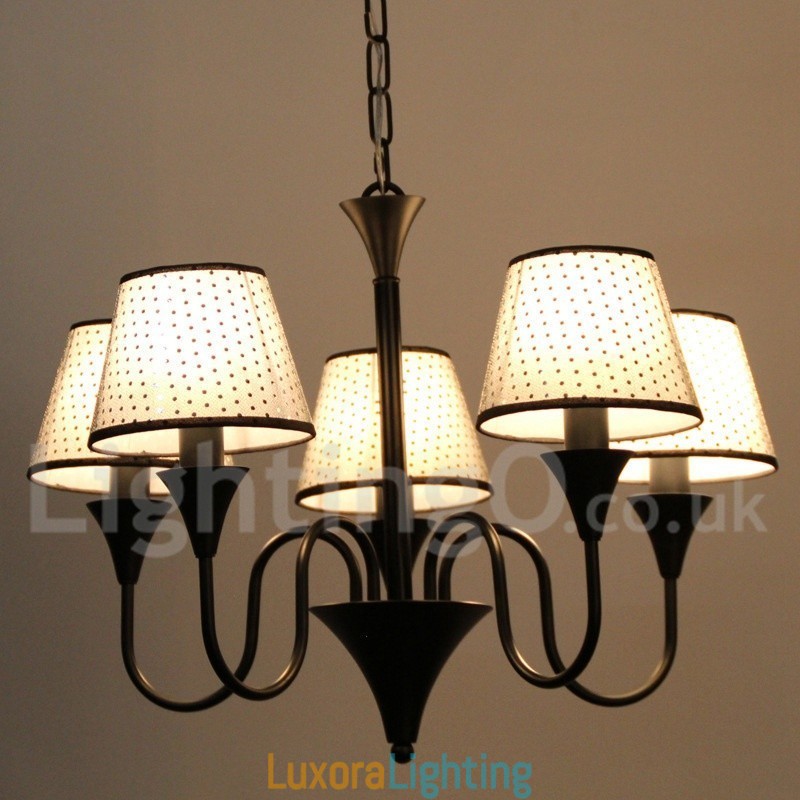 Designer Touch Decorative 5 Light Rustic Modern Contemporary Retro Black Candle Style Chandelier