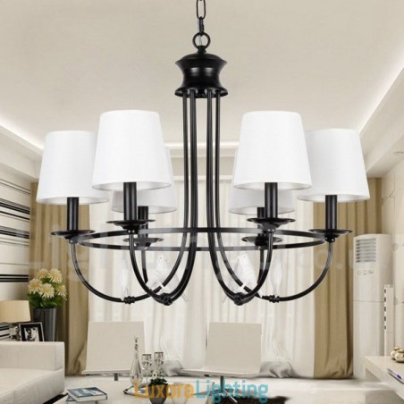 Designer Touch Decorative 6 Light Retro Black Mediterranean Style Rustic Contemporary Candle Style Chandelier