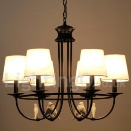 Designer Touch Decorative 6 Light Retro Black Mediterranean Style Rustic Contemporary Candle Style Chandelier