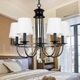 Designer Touch Decorative 5 Light Retro Black Mediterranean Style Rustic Contemporary Candle Style Chandelier