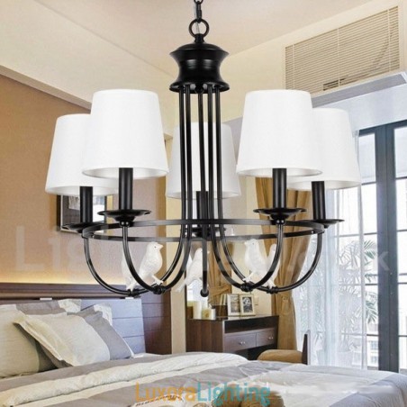 Designer Touch Decorative 5 Light Retro Black Mediterranean Style Rustic Contemporary Candle Style Chandelier