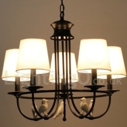 Designer Touch Decorative 5 Light Retro Black Mediterranean Style Rustic Contemporary Candle Style Chandelier