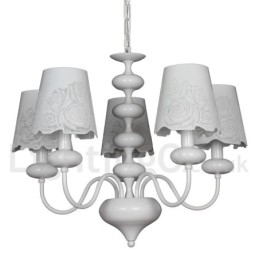 Designer Touch Decorative 5 Light Modern Contemporary Hollow White Candle Style Chandelier