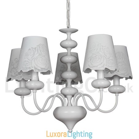Designer Touch Decorative 5 Light Modern Contemporary Hollow White Candle Style Chandelier