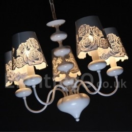 Designer Touch Decorative 5 Light Modern Contemporary Hollow White Candle Style Chandelier