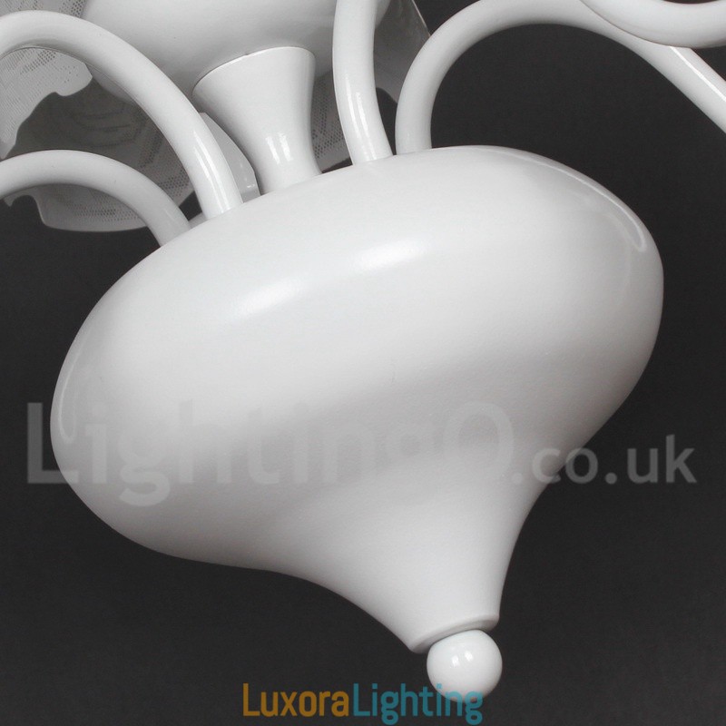 Designer Touch Decorative 5 Light Modern Contemporary Hollow White Candle Style Chandelier