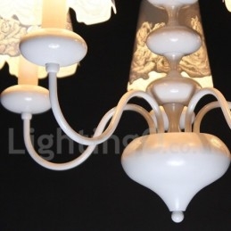 Designer Touch Decorative 5 Light Modern Contemporary Hollow White Candle Style Chandelier