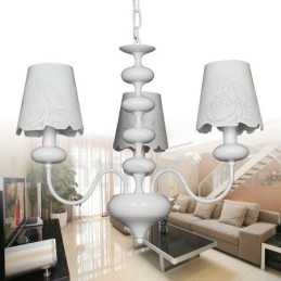 Designer Touch Decorative 3 Light Modern Contemporary Hollow White Candle Style Chandelier