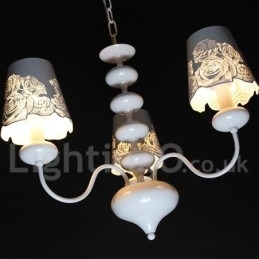 Designer Touch Decorative 3 Light Modern Contemporary Hollow White Candle Style Chandelier