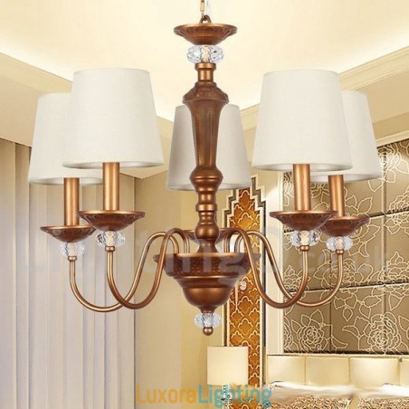 Designer Touch Decorative 5 Light Rustic Black Retro Candle Style Chandelier