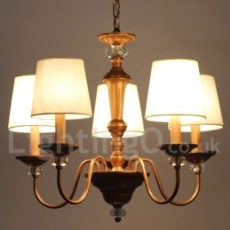 Designer Touch Decorative 5 Light Rustic Black Retro Candle Style Chandelier