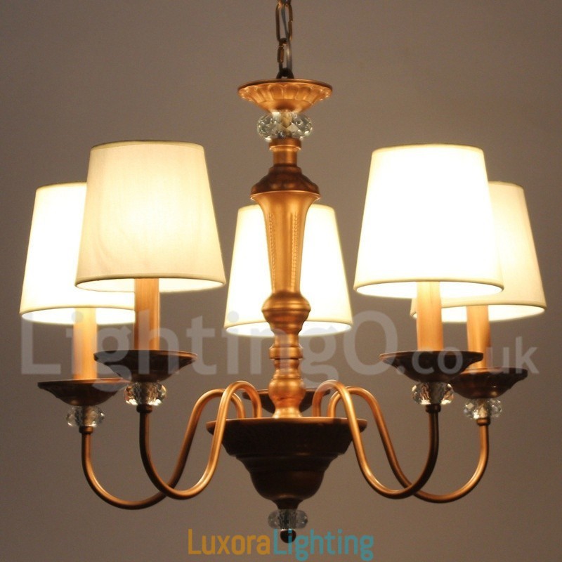 Designer Touch Decorative 5 Light Rustic Black Retro Candle Style Chandelier