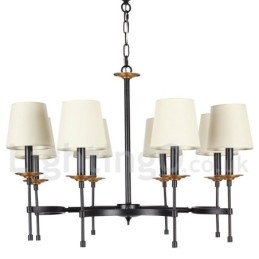 Designer Touch Decorative 8 Light Rustic Black Retro Candle Style Chandelier
