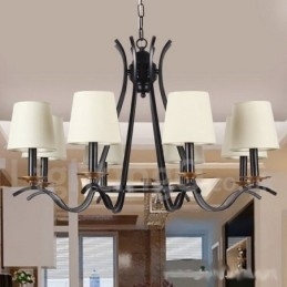 Designer Touch Decorative 8 Light Black Retro Contemporary Candle Style Chandelier