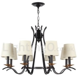 Designer Touch Decorative 8 Light Black Retro Contemporary Candle Style Chandelier