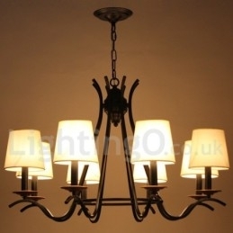 Designer Touch Decorative 8 Light Black Retro Contemporary Candle Style Chandelier