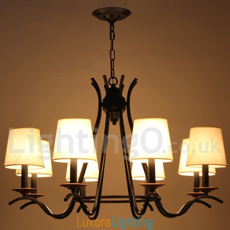 Designer Touch Decorative 8 Light Black Retro Contemporary Candle Style Chandelier