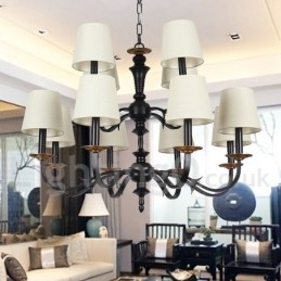 Designer Touch Decorative 12 Light Rustic Retro Candle Style Chandelier