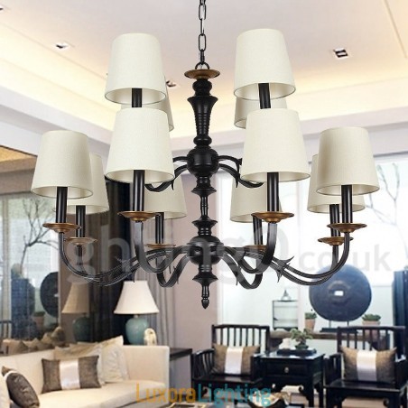 Designer Touch Decorative 12 Light Rustic Retro Candle Style Chandelier
