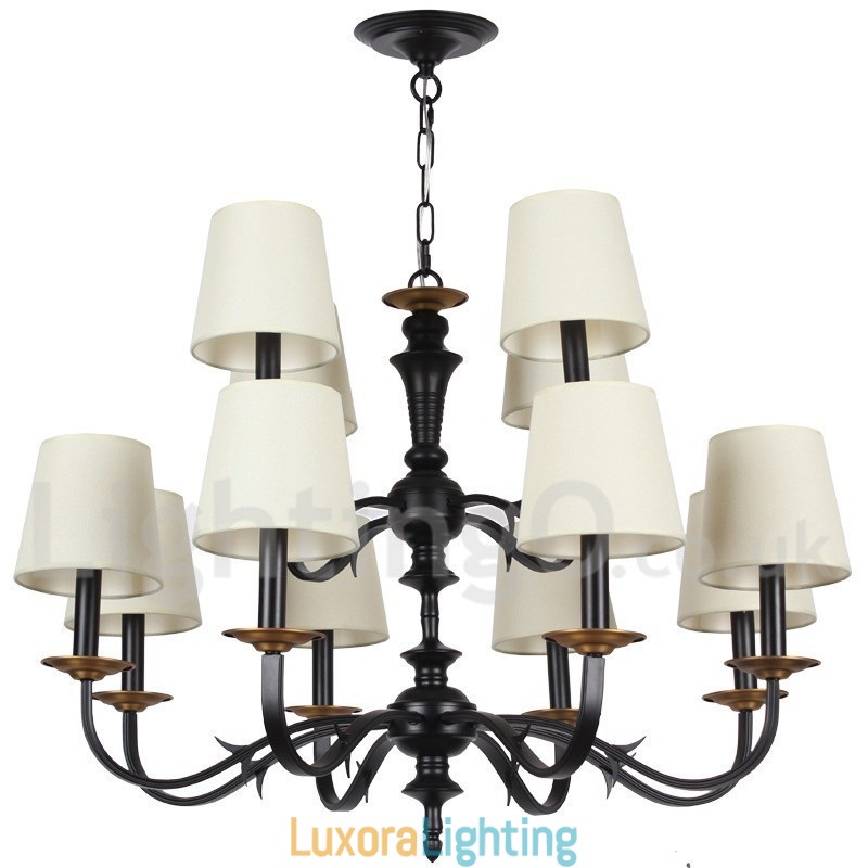 Designer Touch Decorative 12 Light Rustic Retro Candle Style Chandelier