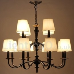 Designer Touch Decorative 12 Light Rustic Retro Candle Style Chandelier
