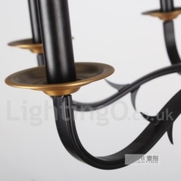 Designer Touch Decorative 12 Light Rustic Retro Candle Style Chandelier