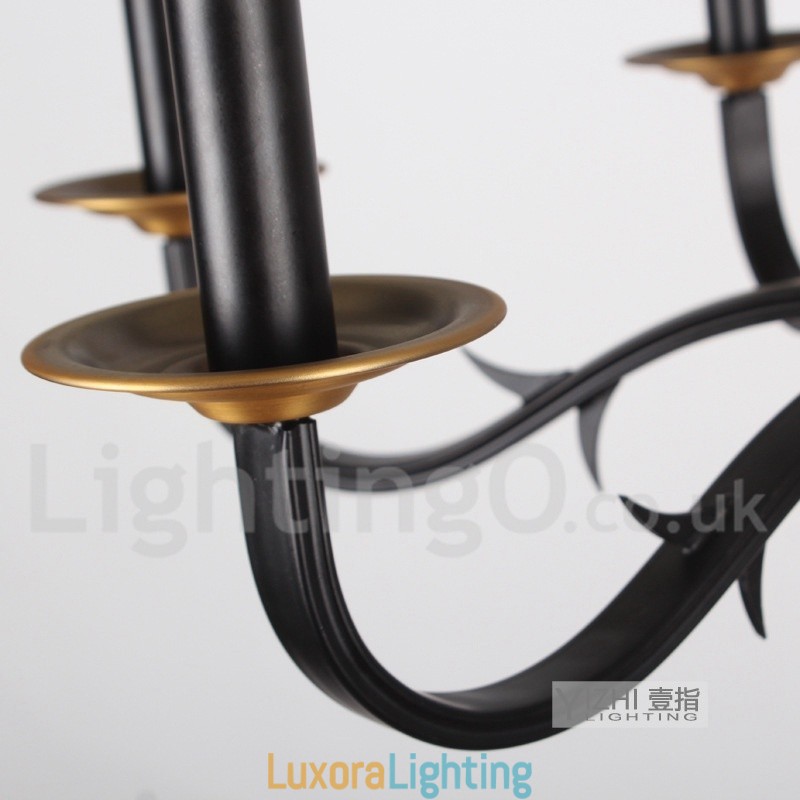 Designer Touch Decorative 12 Light Rustic Retro Candle Style Chandelier