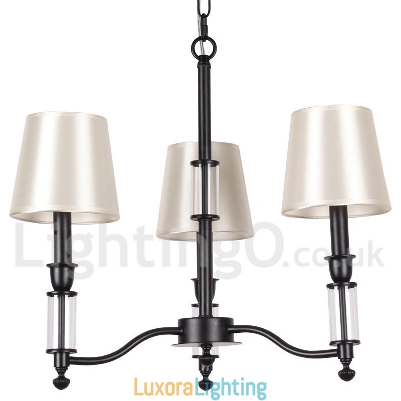 Designer Touch Decorative 3 Light Black Retro Contemporary Candle Style Chandelier