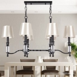 Designer Touch Decorative 6 Light Rustic Black Retro Contemporary Candle Style Chandelier