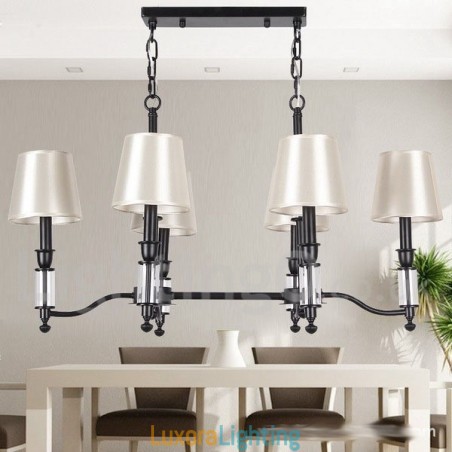 Designer Touch Decorative 6 Light Rustic Black Retro Contemporary Candle Style Chandelier