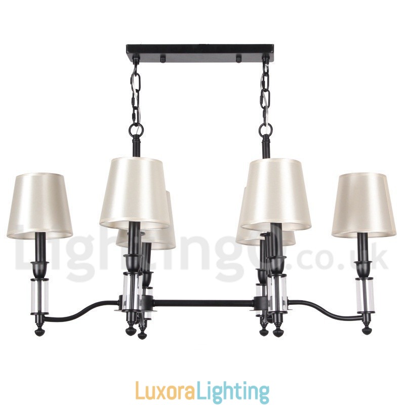 Designer Touch Decorative 6 Light Rustic Black Retro Contemporary Candle Style Chandelier