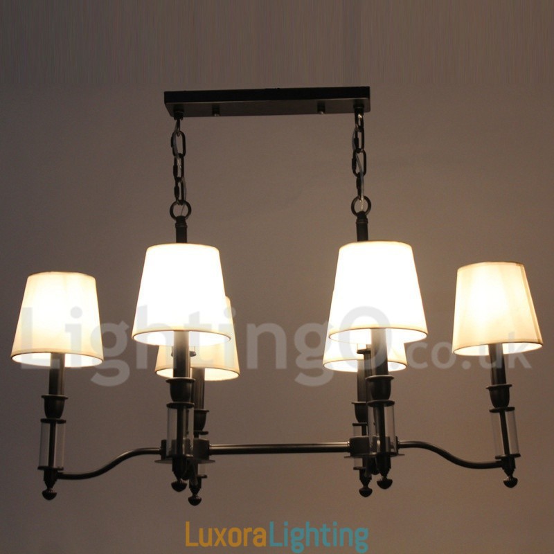 Designer Touch Decorative 6 Light Rustic Black Retro Contemporary Candle Style Chandelier
