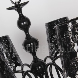 Designer Touch Decorative 6 Light Modern Contemporary Hollow Black Candle Style Chandelier