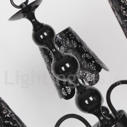 Designer Touch Decorative 3 Light Modern Contemporary Hollow Black Candle Style Chandelier