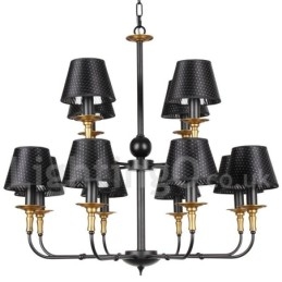 Designer Touch Decorative 12 Light Retro Rustic 2 Tier Candle Style Chandelier
