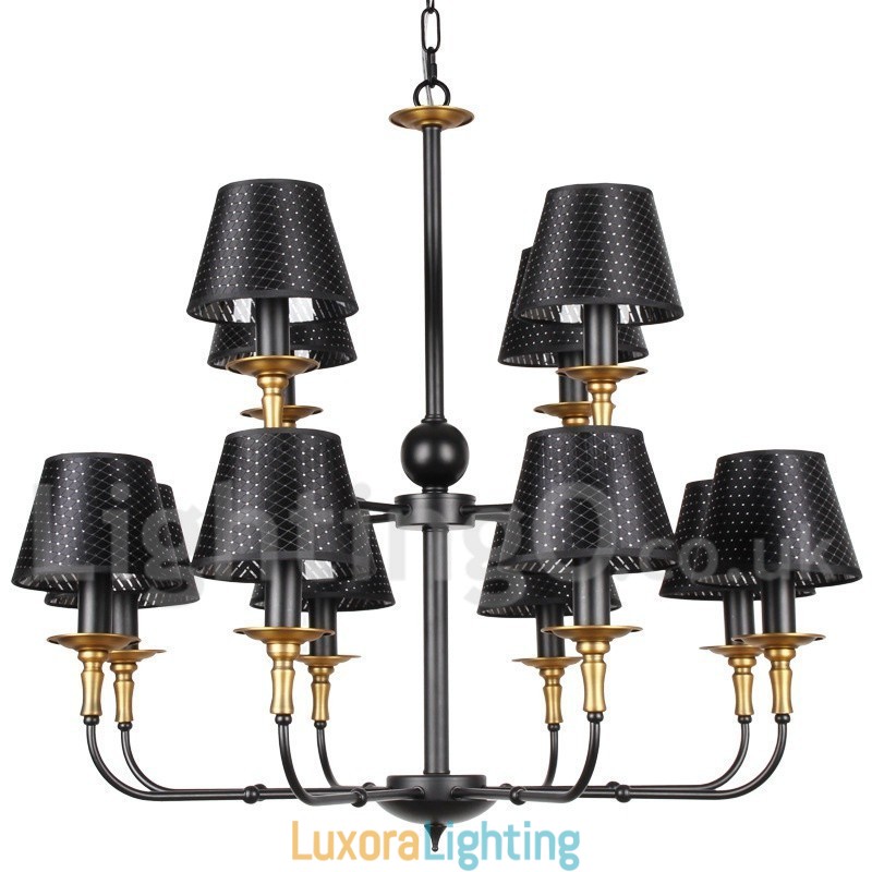 Designer Touch Decorative 12 Light Retro Rustic 2 Tier Candle Style Chandelier