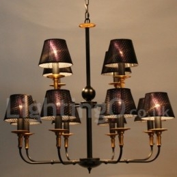 Designer Touch Decorative 12 Light Retro Rustic 2 Tier Candle Style Chandelier
