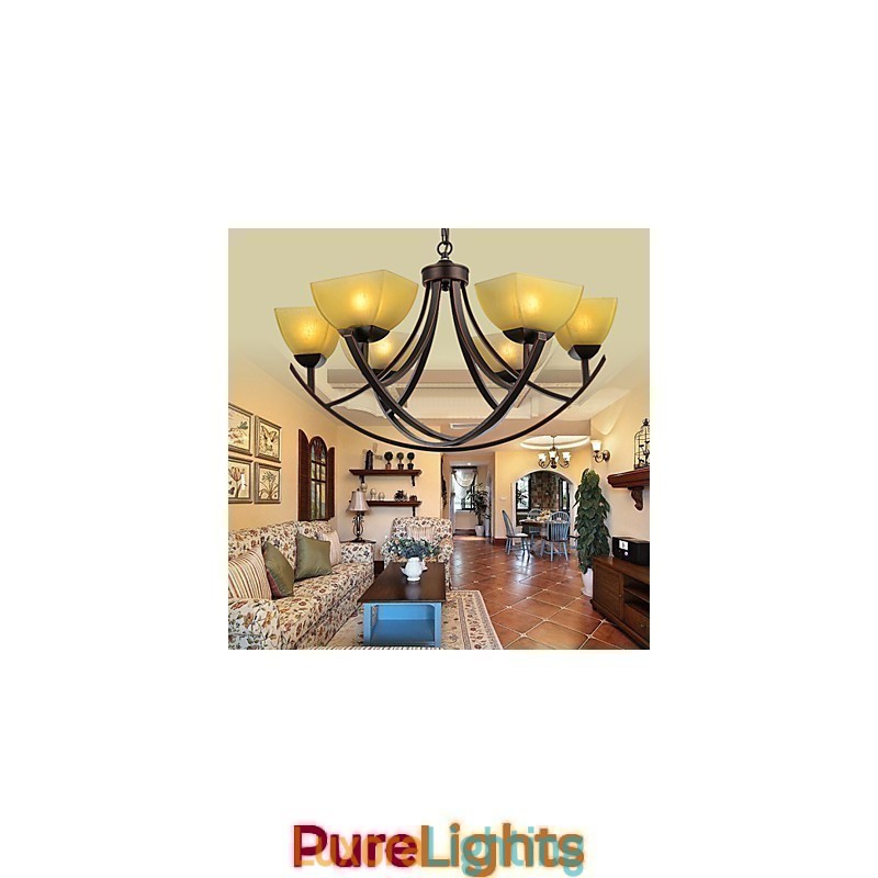 Designer Touch Decorative Chandelier 6 Lights Traditional Classic Vintage Metal