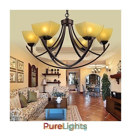 Designer Touch Decorative Chandelier 6 Lights Traditional Classic Vintage Metal