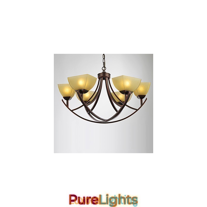 Designer Touch Decorative Chandelier 6 Lights Traditional Classic Vintage Metal